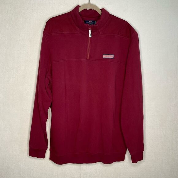 Vineyard Vines Sweater Mens Large Raspberry Performance 1/4‎ Zip Pullover Golf - Picture 5 of 8
